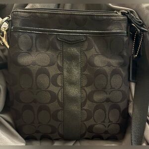 Coach Black Signature Jacquard Crossbody Bag